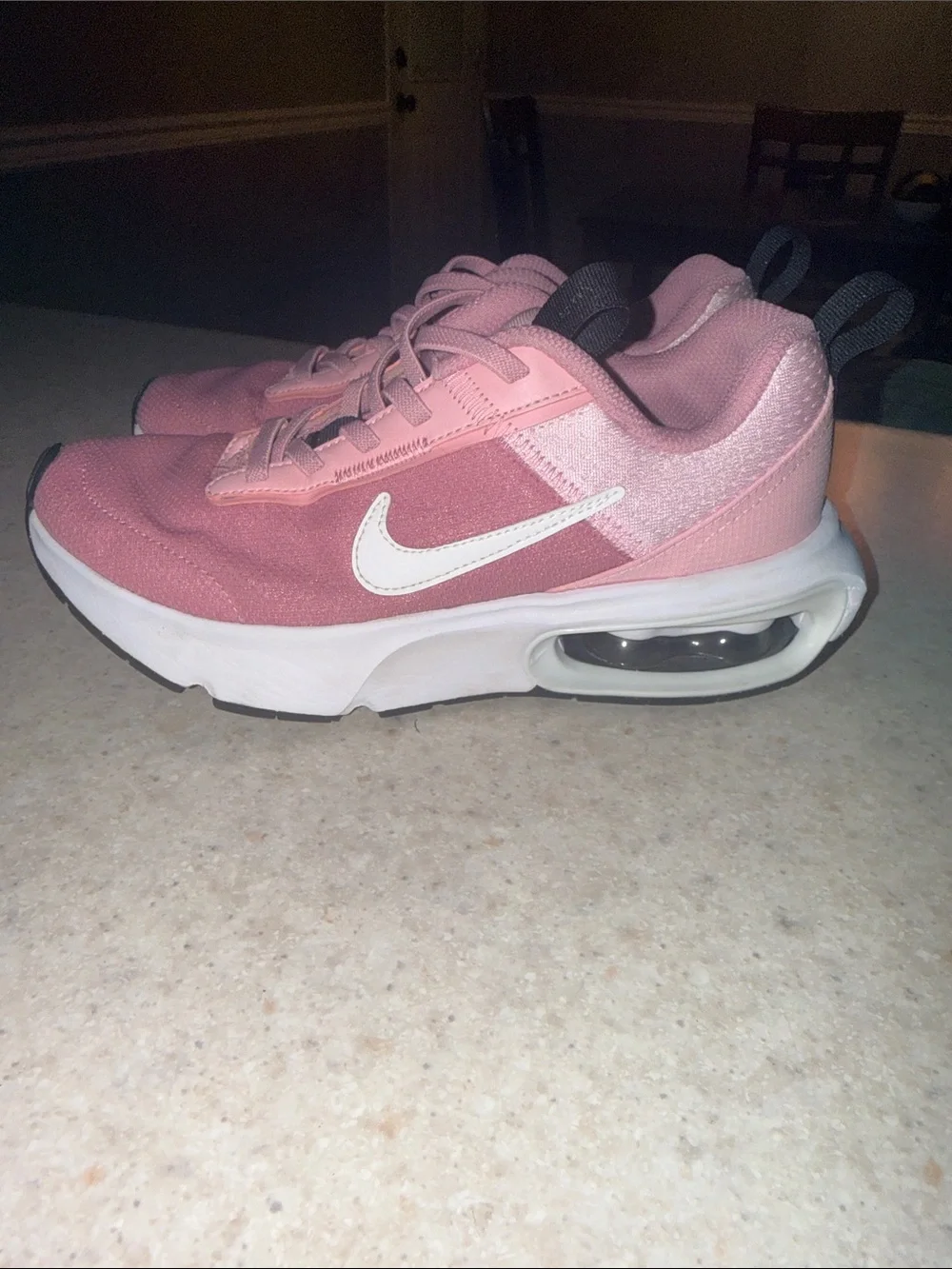 Nike Pink and White Kids Low-Top Air Cushion Sneakers